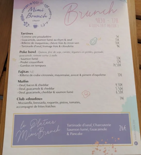 menu 0 of Mimi Brunch Restaurant