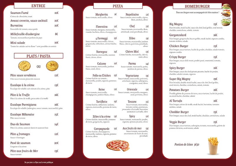menu 0 of Le Zèbre de Magny | Restaurant Magny-le-Hongre (77)