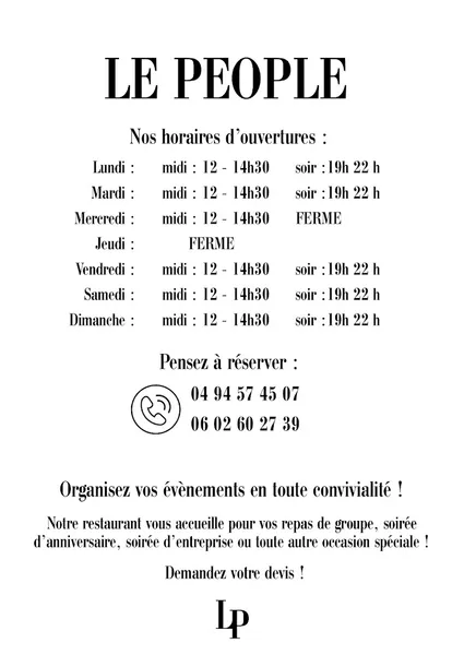 menu 2 of Le People