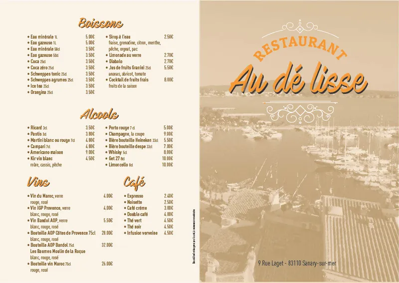 menu 1 of Au Dé Lisse