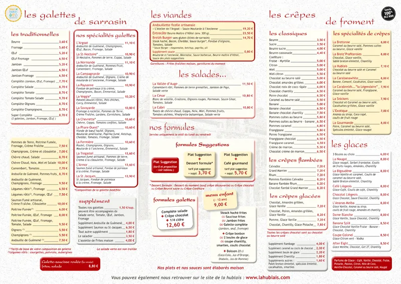 menu 0 of La Hublais