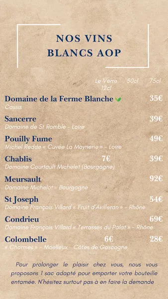 menu 0 of Le Sana Beach