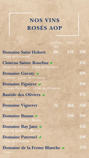 menu 1 of Le Sana Beach