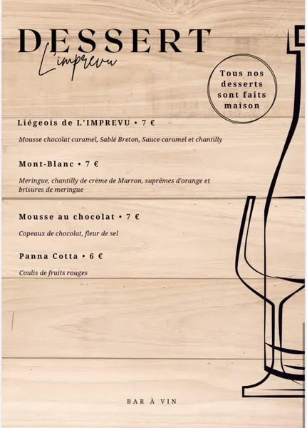 menu 0 of L'imprévu