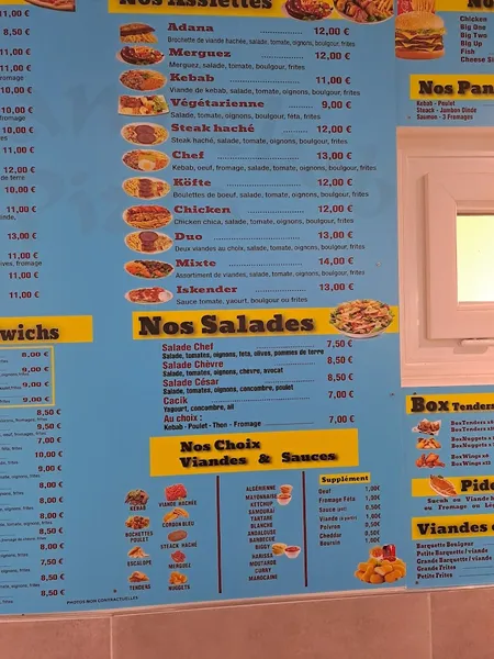 menu 2 of SULTAN KEBAB AUXERRE GRILL ,PIZZA, SALADE