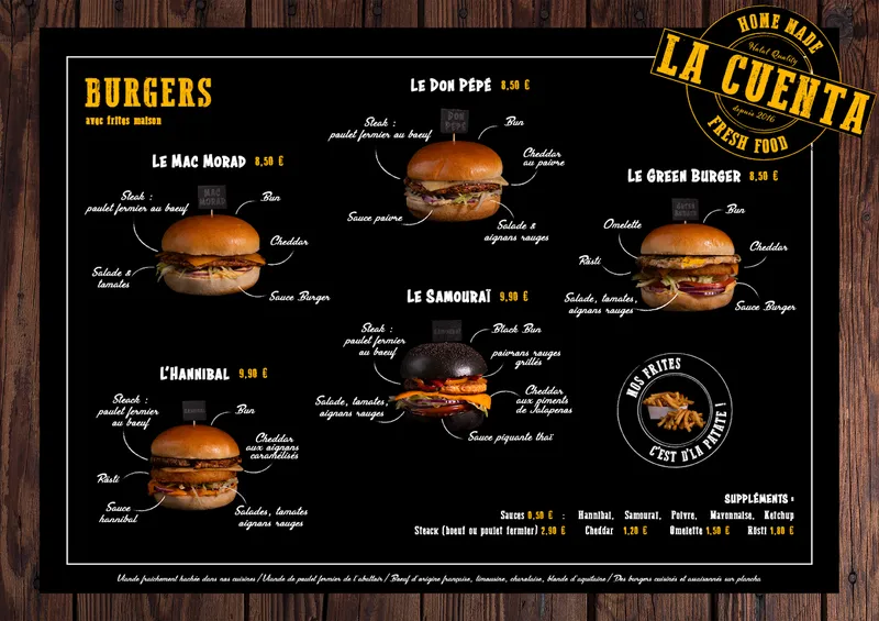 menu 0 of La CuenTa « Burger MaiSon » depuis 2016