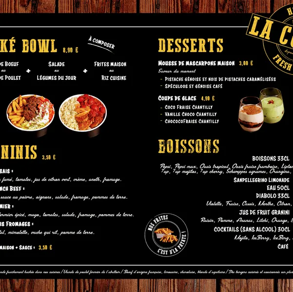 menu 1 of La CuenTa « Burger MaiSon » depuis 2016