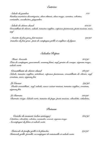 menu 0 of L'Olivier