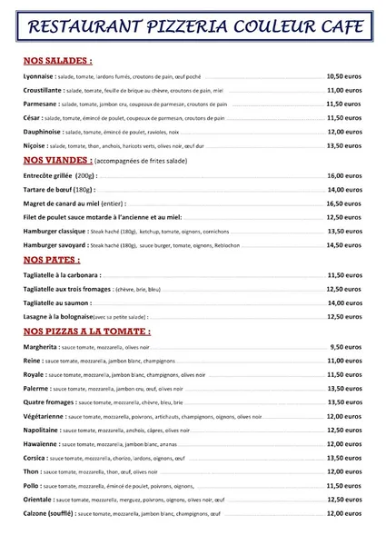 menu 1 of Couleur Café