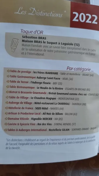 menu 0 of Auberge Fleurie