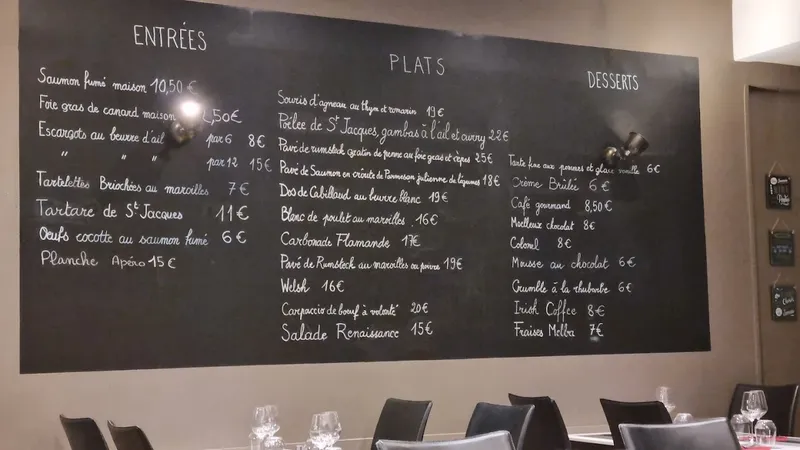 menu 0 of Le Renaissance