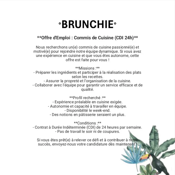 menu 1 of BRUNCHIE Strasbourg lunch café brunch