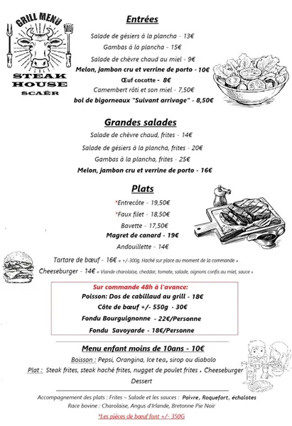 menu 0 of STEAK HOUSE GRILL