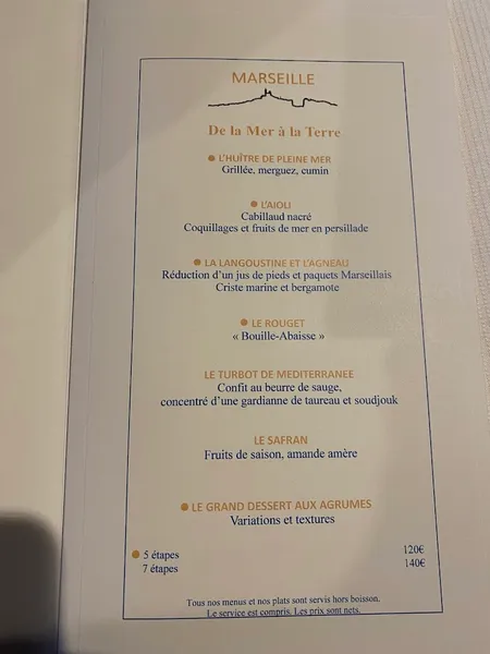 menu 1 of Une Table au Sud