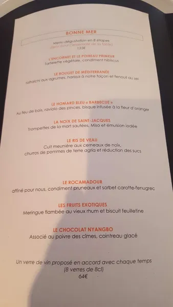 menu 2 of Une Table au Sud