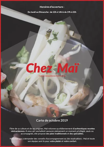 menu 0 of Restaurant Chez MAI