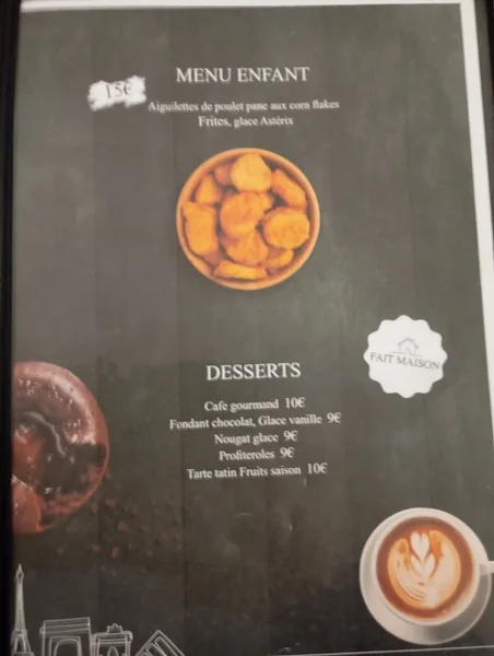 menu 1 of Brasserie Le Paris