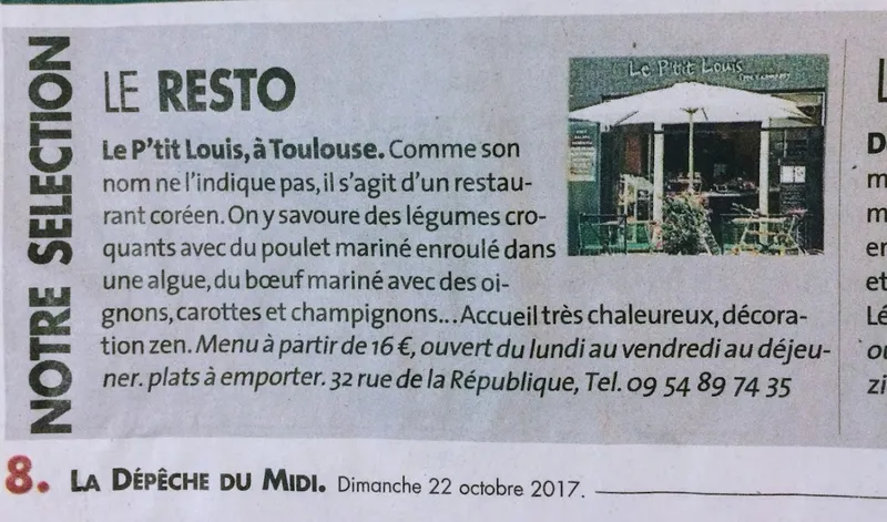 menu 0 of Le P'tit Louis