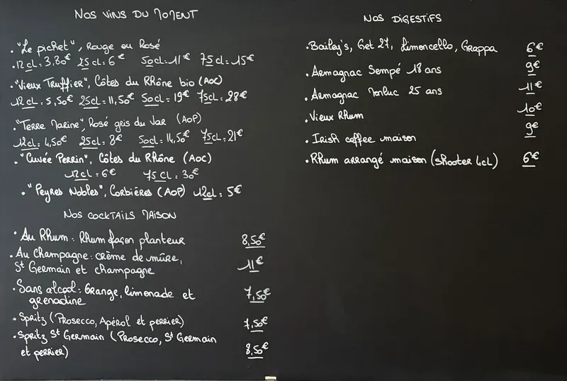 menu 0 of Le Vénitien