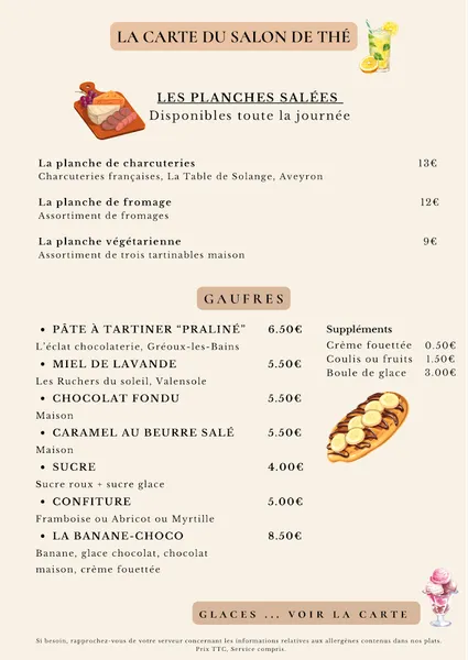 menu 0 of LE CABANON