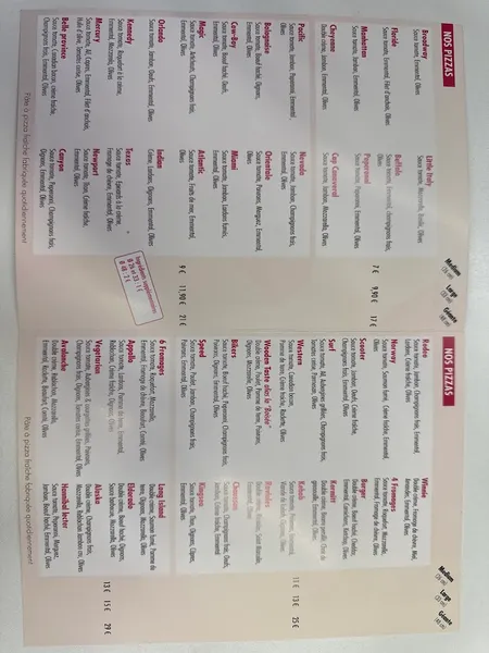 menu 0 of Scooter Pizz´ Vienne