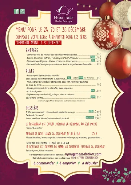 menu 2 of Mama Trøtter