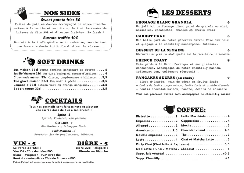 menu 0 of Bartholomé : votre brunch
