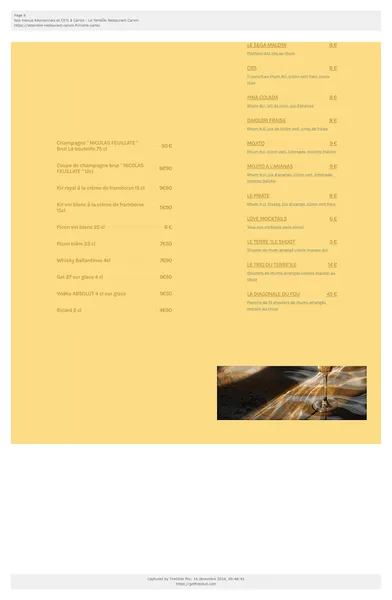 menu 0 of Restaurant LE TERRE´ÎLE