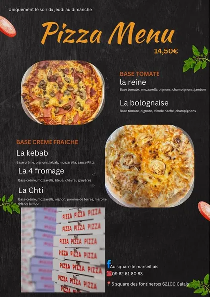 menu 0 of Au Square Le Marseillais - Restaurant Calais