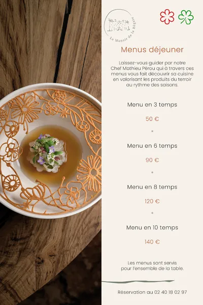 menu 1 of Le Manoir de la Régate