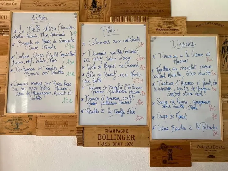 menu 0 of L'ESCAPADE