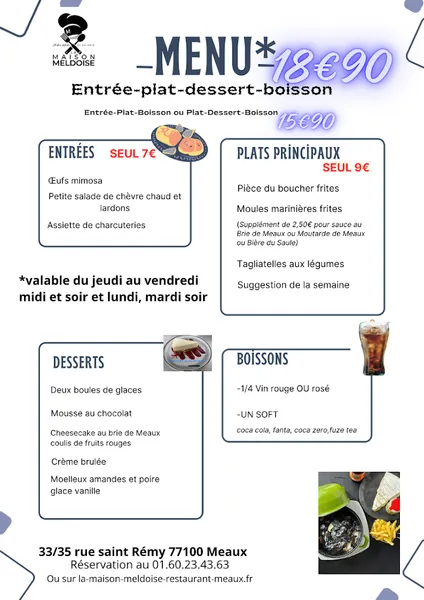 menu 2 of La Maison Meldoise