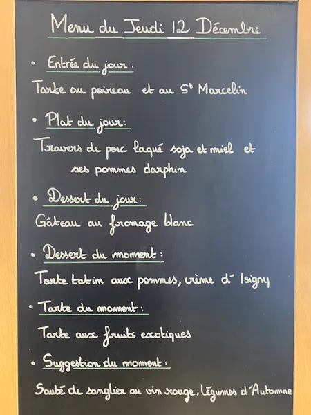 menu 0 of Auberge Saint Nicolas