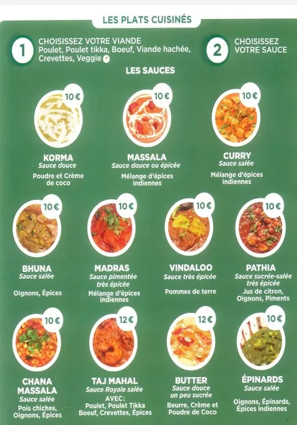 menu 0 of Taj Mahal