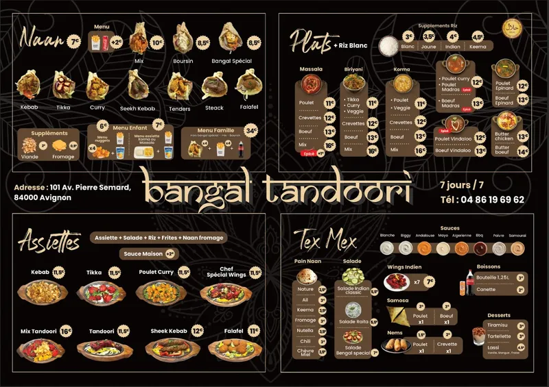 menu 0 of Bengal tandoori