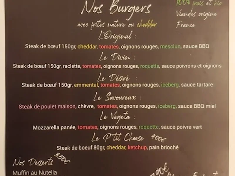 menu 0 of Signature's Burgers