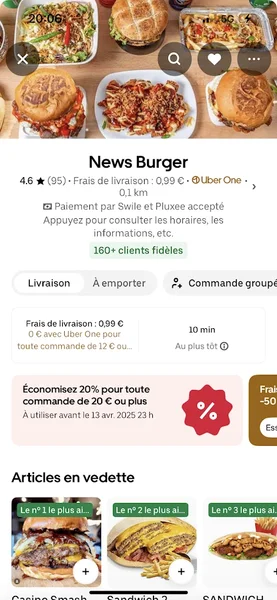 menu 0 of News Burger (Paris Tacos)