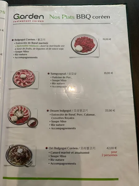 menu 2 of Garden