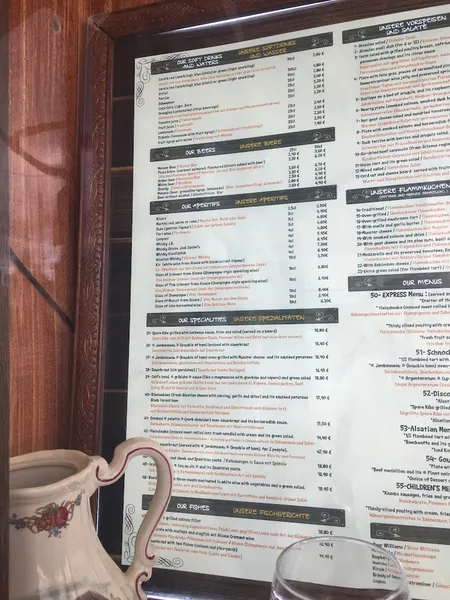 menu 0 of Restaurant Alsacien Strasbourg Schnockeloch
