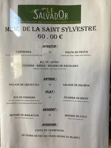 menu 0 of Le Salvador