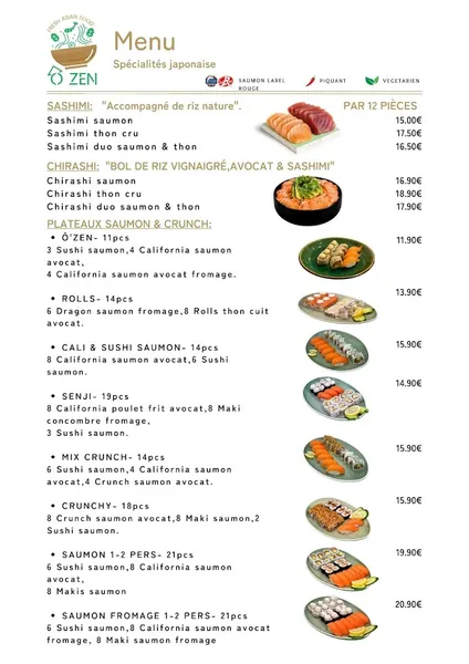 menu 0 of Ô'zen - asian food & Sushi