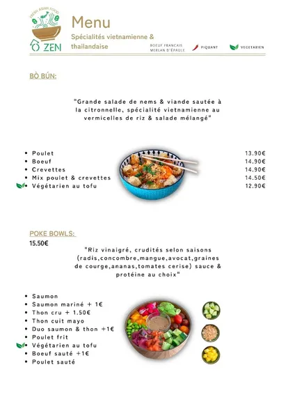 menu 1 of Ô'zen - asian food & Sushi