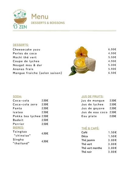 menu 2 of Ô'zen - asian food & Sushi