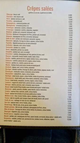 menu 0 of Lou Crespeu Crêperie grill