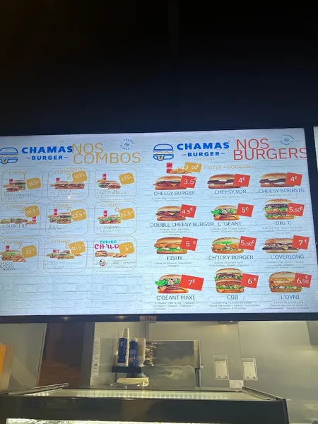 menu 0 of Chamas Burger Vénissieux