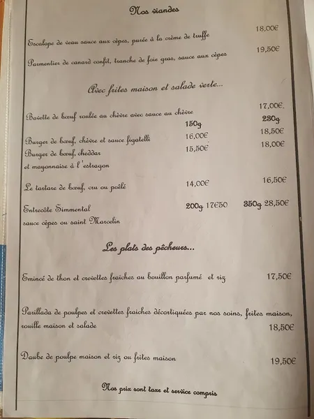 menu 1 of Restaurant La Vieille Fontaine La Valette du var