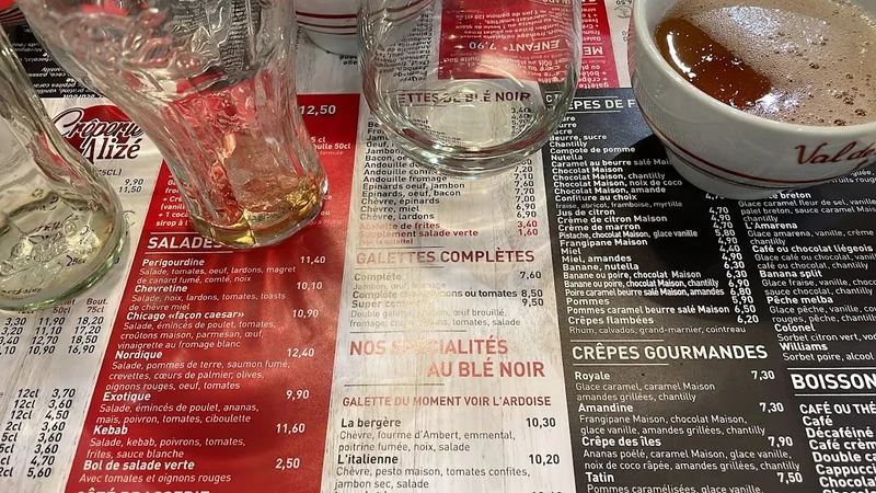menu 0 of Crêperie Alizé