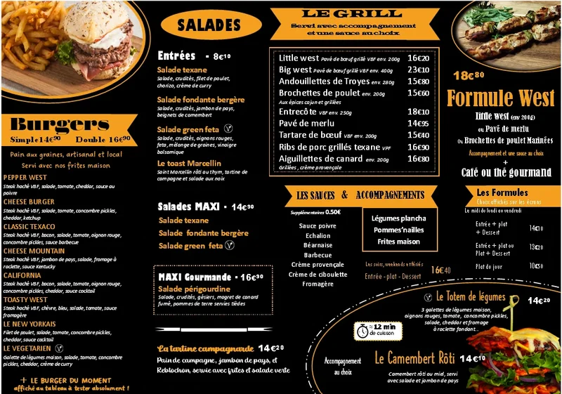 menu 2 of Street West