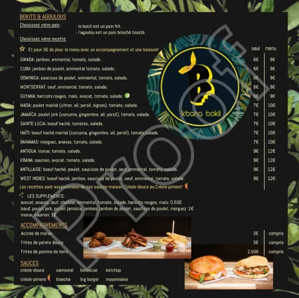 menu 0 of KBANA BOKIT