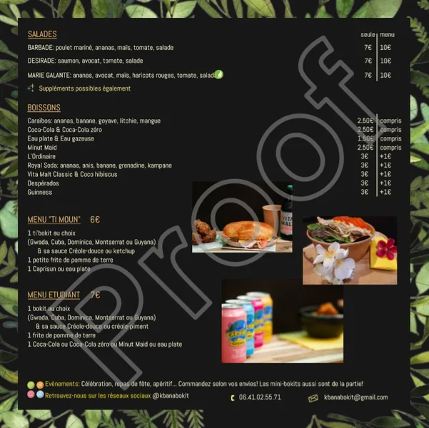 menu 1 of KBANA BOKIT